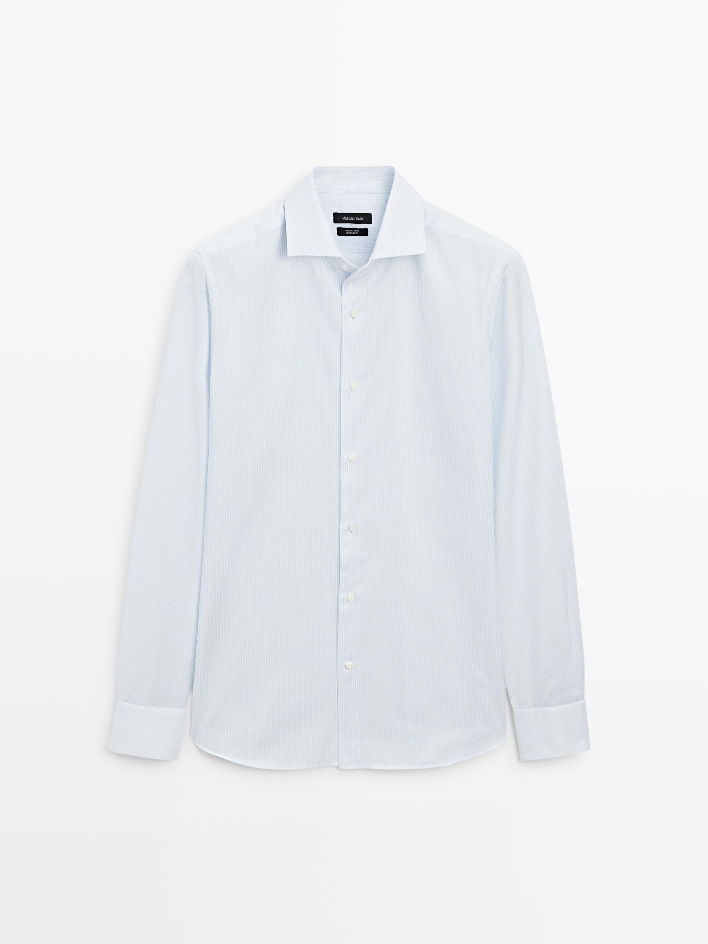 Chemise slim double rayure 100 % coton